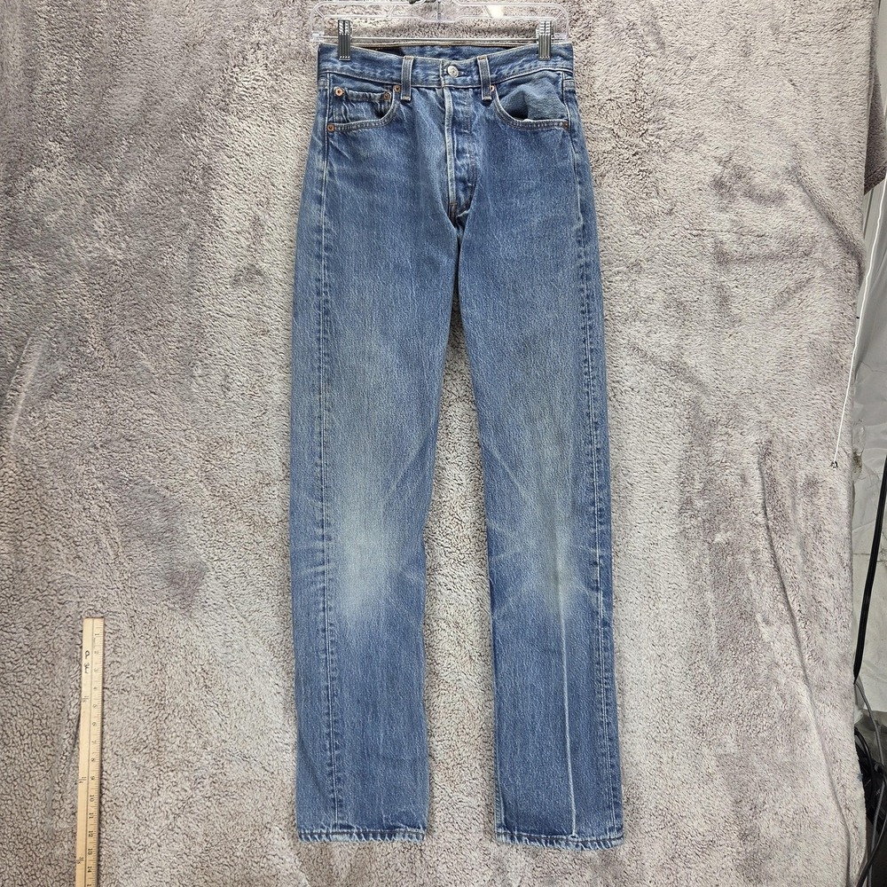 Vintage Levis 501 Jeans Womens Blue Straight Made In USA Button Fly Fits 26x34